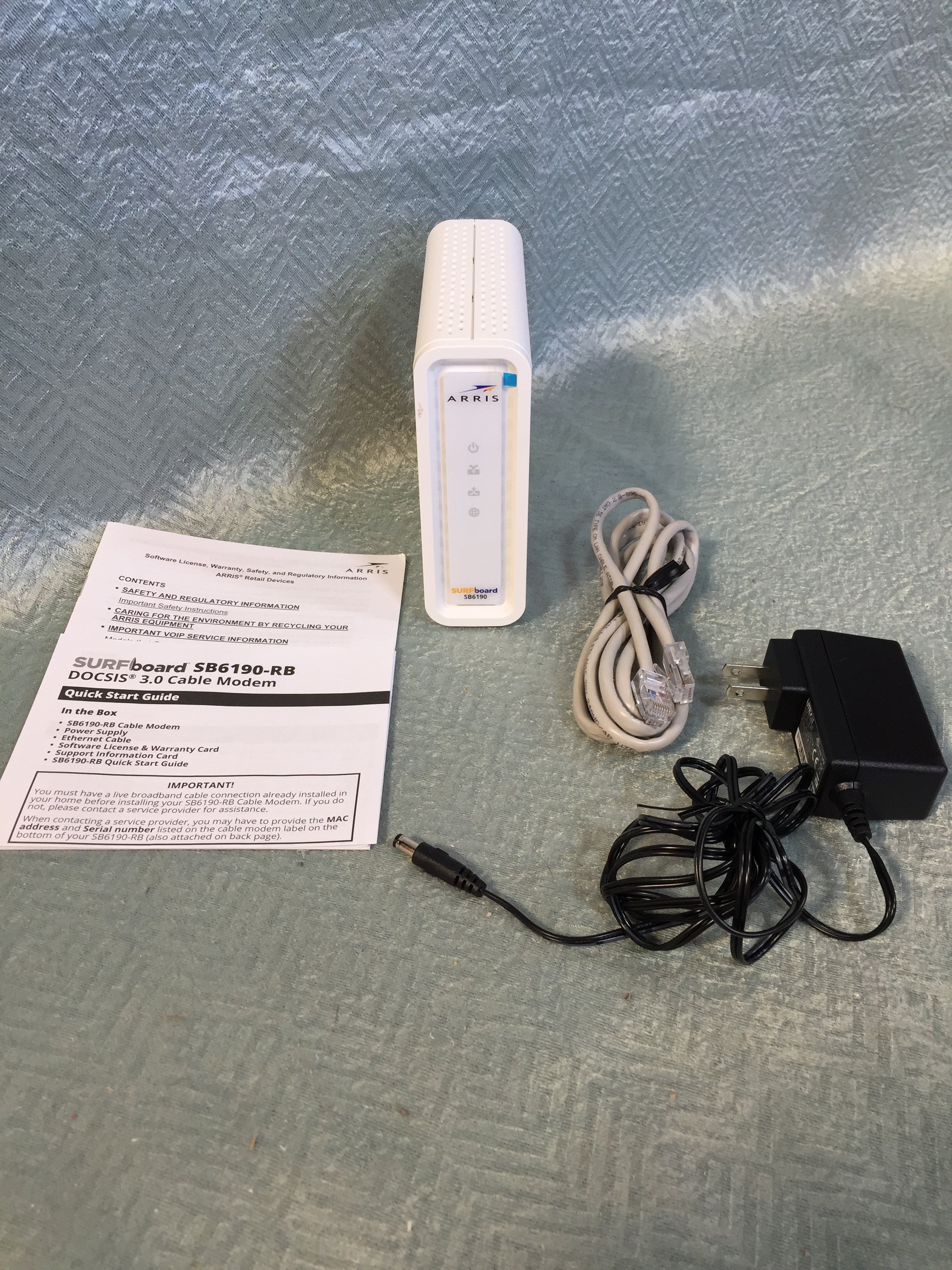 ARRIS - SURFboard SB6190-RB DOCSIS 3.0 Cable Modem - Refurbished Unit - USED (7603267305710)